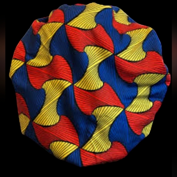 African print double layered satin bonnet - Picture 1 of 6